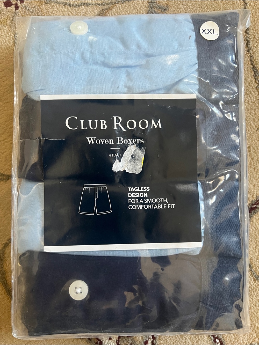 Club Room Woven Boxers - Light Blue & Navy 4 Pack